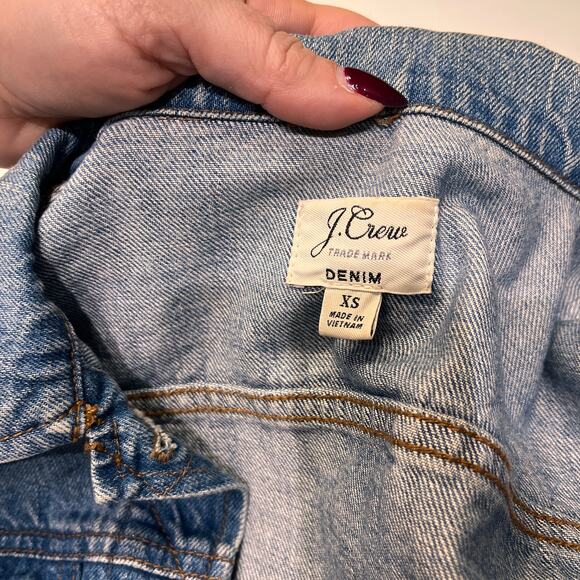 J. Crew Blue Medium Wash Jean Jacket Sz XS - Picture 3 of 7